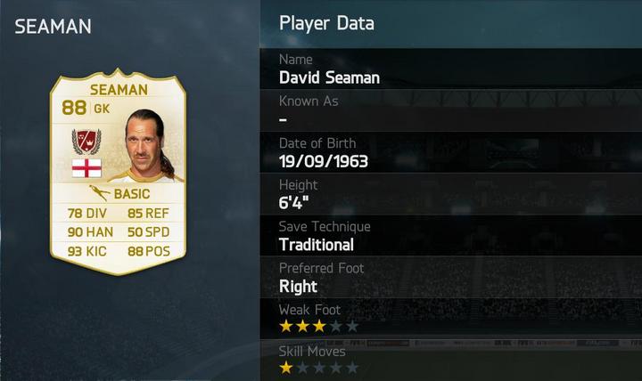 FUT Legends David Seaman
