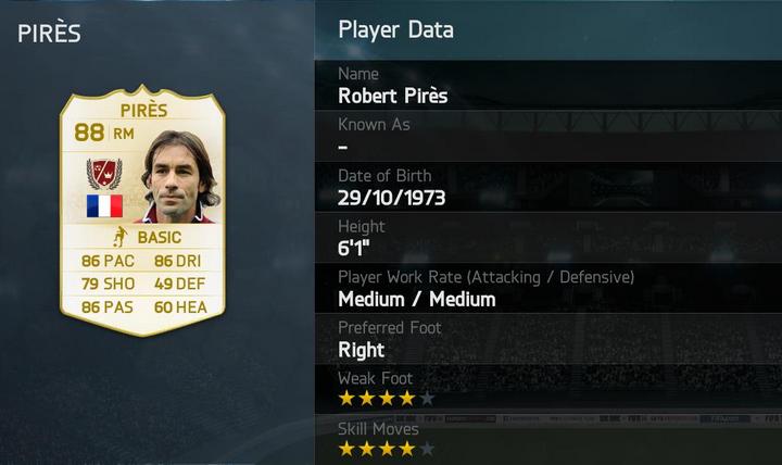 FUT Legends Robert Pires