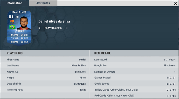 Dani Alves TOTY FUT 14