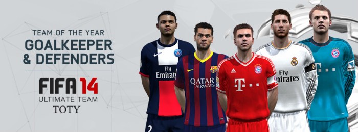 FUT 14 TOTY Team of the Year Goalkeeper-Defenders