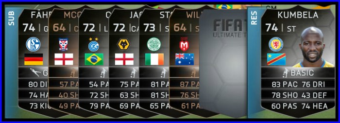 FUT 14 TOTW 23 Subs Bench