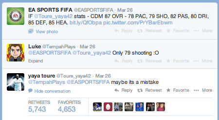 YaYa Toure Twitter Conversation