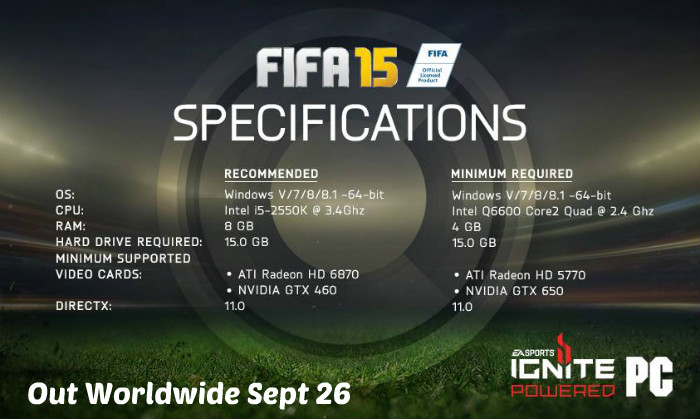FIFA 15 PC Specs