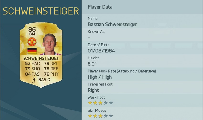 BASTIAN SCHWEINSTEIGER FUT 16