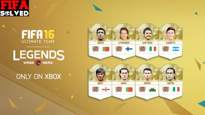 FIFA 16 New Ultimate Team legends