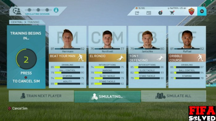 FIFA 16 Career Traininig (In Menus)