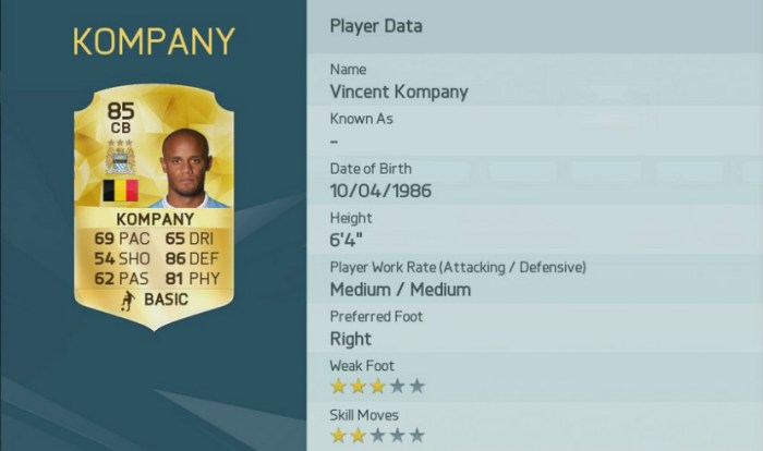 Vincent Kompany FUT 16