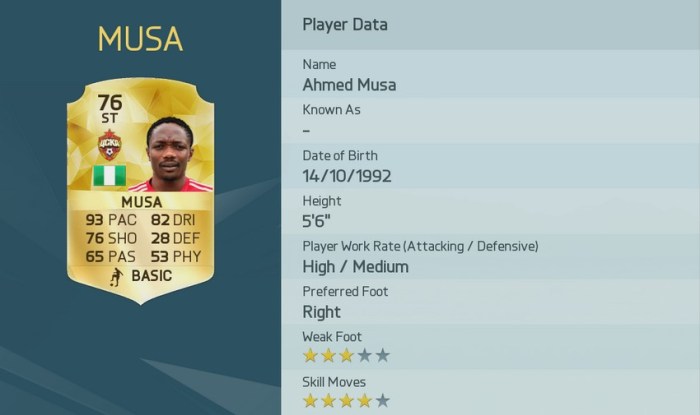 AHMED MUSA - CSKA MOSKVA (RUSSIA)