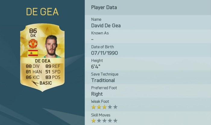 DAVID DE GEA FIFA 16