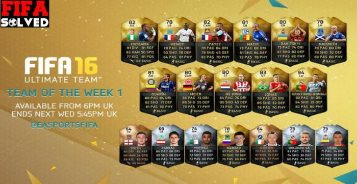 FUT 16 TOTW 1