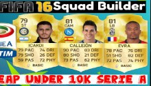 FIFA 16 Cheap 10K Serie A Squad Builder