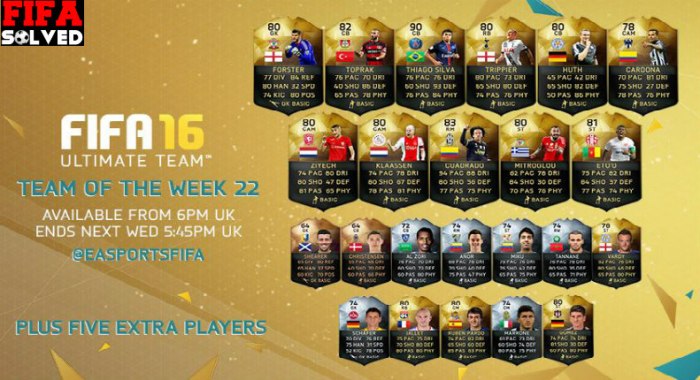FUT 16 TOTW 22